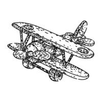 remote model airplane sketch hand drawn vector