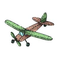engine model airplane sketch hand drawn vector