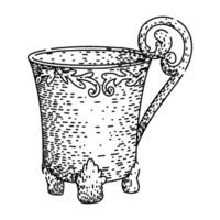 ceramic porcelain cup sketch drawn vector