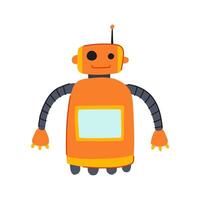 autonomous robot toy cartoon illustration vector