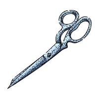 tool scissors sketch hand vintage vector