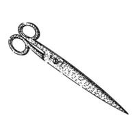 cutting scissors sketch hand drawn vector