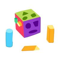 sorting stacking toy cartoon illustration vector