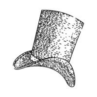 accessory top hat sketch hand drawn vintage vector
