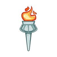 light torch fire cartoon illustration vector