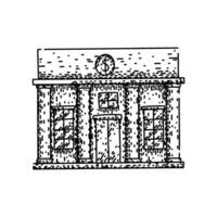 security bank building sketch hand vector