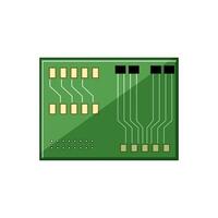 microcontroller circuit board cartoon illustration vector