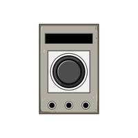 small retro control panel cartoon illustration vector