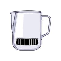 foam milk frothing pitcher cartoon illustration vector