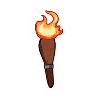 inferno torch fire cartoon illustration vector