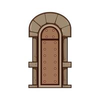 lintel ancient medieval door cartoon illustration vector