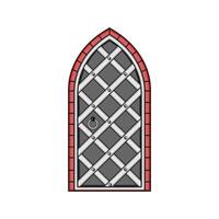 hinges ancient medieval door cartoon illustration vector