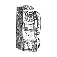 analog rotary telephone sketch hand drawn vector