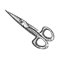 blades scissors sketch hand drawn vector
