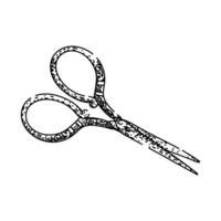 sharp scissors sketch hand drawn vector