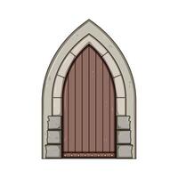 ironwork ancient medieval door cartoon illustration vector