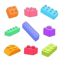 building blocks set cartoon illustration vector