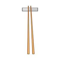decorative chopstick rest cartoon illustration vector