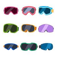 googles ski set cartoon illustration vector