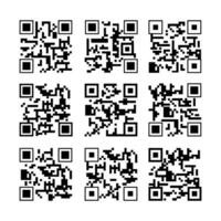 qr code label set cartoon illustration vector