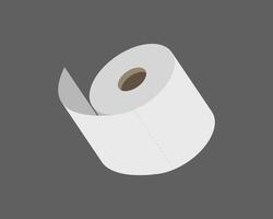 A minimalist illustration of a toilet paper roll against a dark grey background. The simple, clean design conveys concepts of hygiene, cleanliness, and essential everyday items. vector