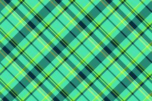 Vibrant teal and lime green diagonal plaid pattern. Perfect for textile design, website backgrounds, or fashion projects. This cheerful, modern design evokes feelings of freshness and energy. vector