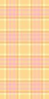 Diagonal seamless check, hobby plaid fabric pattern. Overlayed tartan textile texture background in amber and orange colors. vector