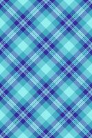 Deep texture background textile, menu fabric check seamless. Invite tartan plaid pattern in teal and cyan colors. vector