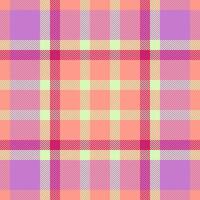 Vibrant pastel plaid pattern in peach, lilac, and pink. Perfect for textile design, fashion, stationery, or website backgrounds. The herringbone weave adds texture and visual interest. vector