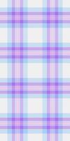 Intricate textile pattern, panjabi background seamless tartan. Ireland plaid fabric check texture in white and violet colors. vector
