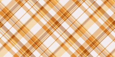 Quiet tartan texture fabric, primary background pattern. Valentine plaid check seamless textile in orange and white colors. vector