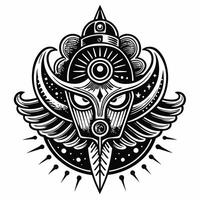 Mystical Owl Illustration with Celestial and Geometric Elements vector