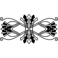 symmetrical floral art nouveau design black and white intricate decorative pattern vector