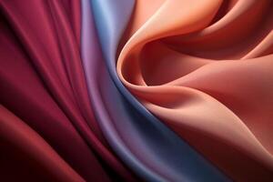 A close up of a colorful silk fabric photo