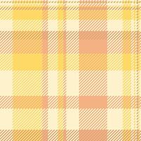Soft pastel yellow and peach plaid pattern. A gentle, warm texture ideal for textile design, websites, or branding. vector