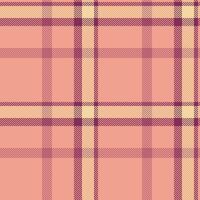 Soft peach and mauve plaid pattern. Elegant, subtle texture ideal for fashion, websites, or packaging. Versatile design evokes warmth and tranquility. vector
