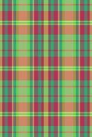 Customizable check pattern textile, mosaic fabric texture. Scrapbooking seamless tartan background plaid in mint and red colors. vector