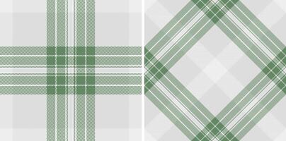 Elegant sage green and grey plaid patterns, perfect for textile design, apparel, or website backgrounds. vector