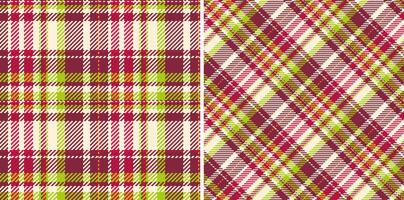 Vibrant plaid patterns in red, green, and cream. Perfect for textiles, website backgrounds, or festive designs. vector