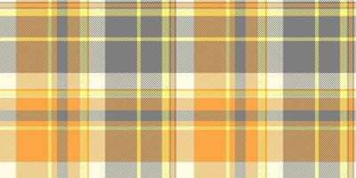 Warm autumnal plaid pattern in orange, yellow, and grey. Perfect for textile design, fall fashion, or rustic backgrounds. vector