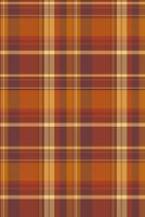 Warm autumnal plaid pattern in rich orange and brown hues. Perfect for fallthemed designs, textile projects, or as a background texture. vector