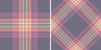 Two stylish pastel plaid patterns, perfect for textile design, fashion, or website backgrounds. Muted pink, peach, and grey tones create a soft, sophisticated feel. vector