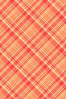 Relief tartan texture, styled background textile plaid. Sixties pattern fabric seamless check in red and orange colors. vector