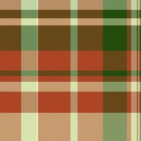 Vibrant autumnal plaid pattern in warm red, olive green, and cream. Perfect for textile design, fallthemed projects, or creating cozy, rustic backgrounds. vector
