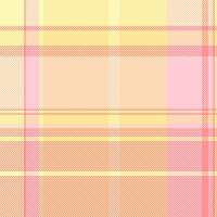 Pastel plaid pattern in soft peach, pink, and yellow hues. Ideal for textile design, website backgrounds, or feminine branding. vector