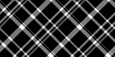 Pure fabric textile tartan, apparel background check. Warmth pattern seamless plaid texture in black and white colors. vector