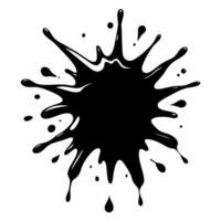 Black Ink Splatter Abstract Art Design on White Background vector