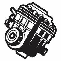 Monochrome Illustration of a Classic Engine Design for Automotive Concepts vector