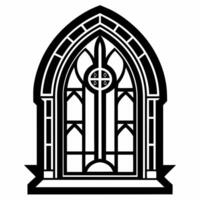 Gothic Style Stained Glass Window Stock Illustration vector