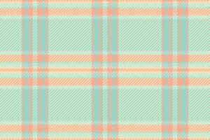Pastel plaid pattern Seamless design in soft peach, mint, and cream. Ideal for textile prints, apparel, home decor, and website backgrounds. vector